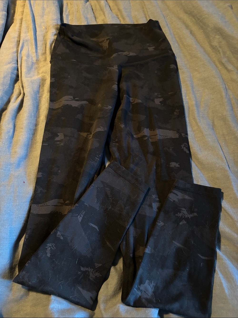 High-Waist Black Camo Leggings for Women